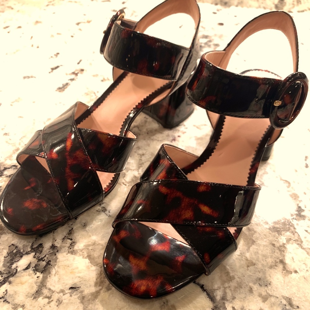 JCrew tortoise shell block heels.